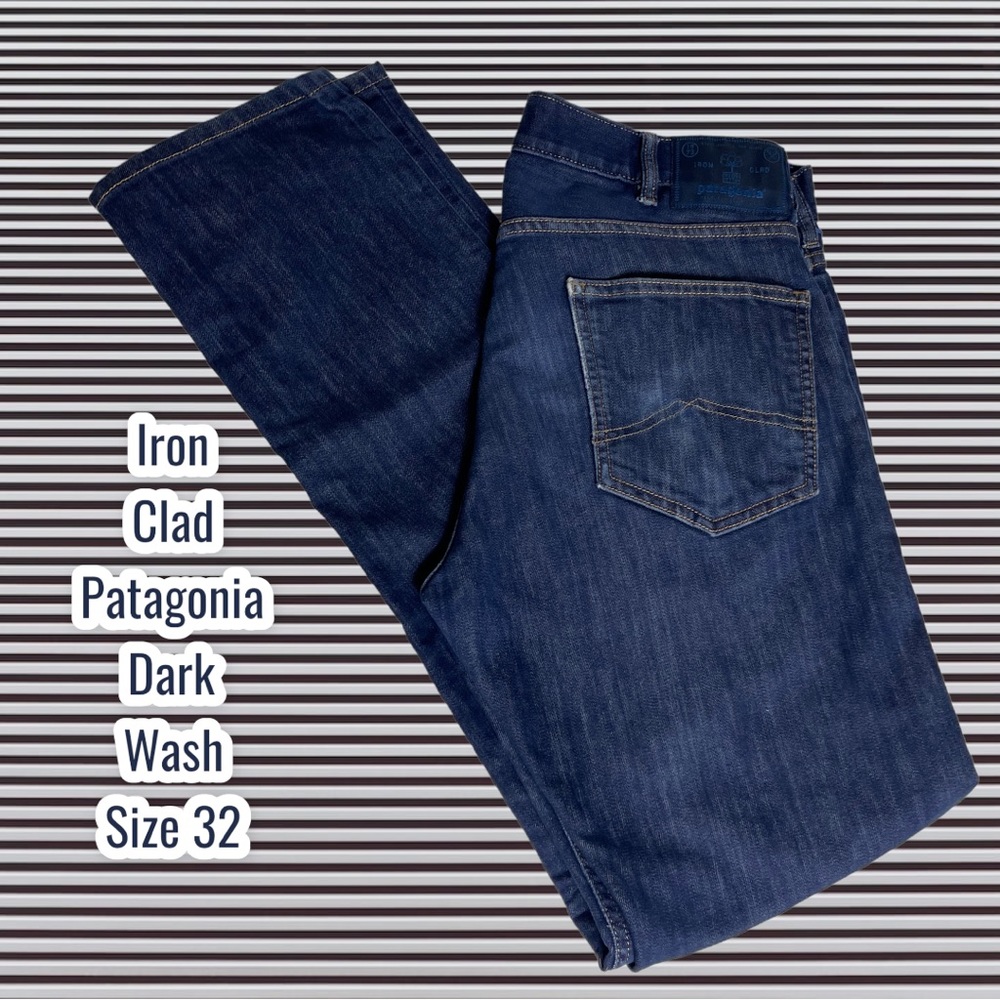 Iron Clad Patagonia Dark Wash Straight Leg Jeans Size 32 x 32